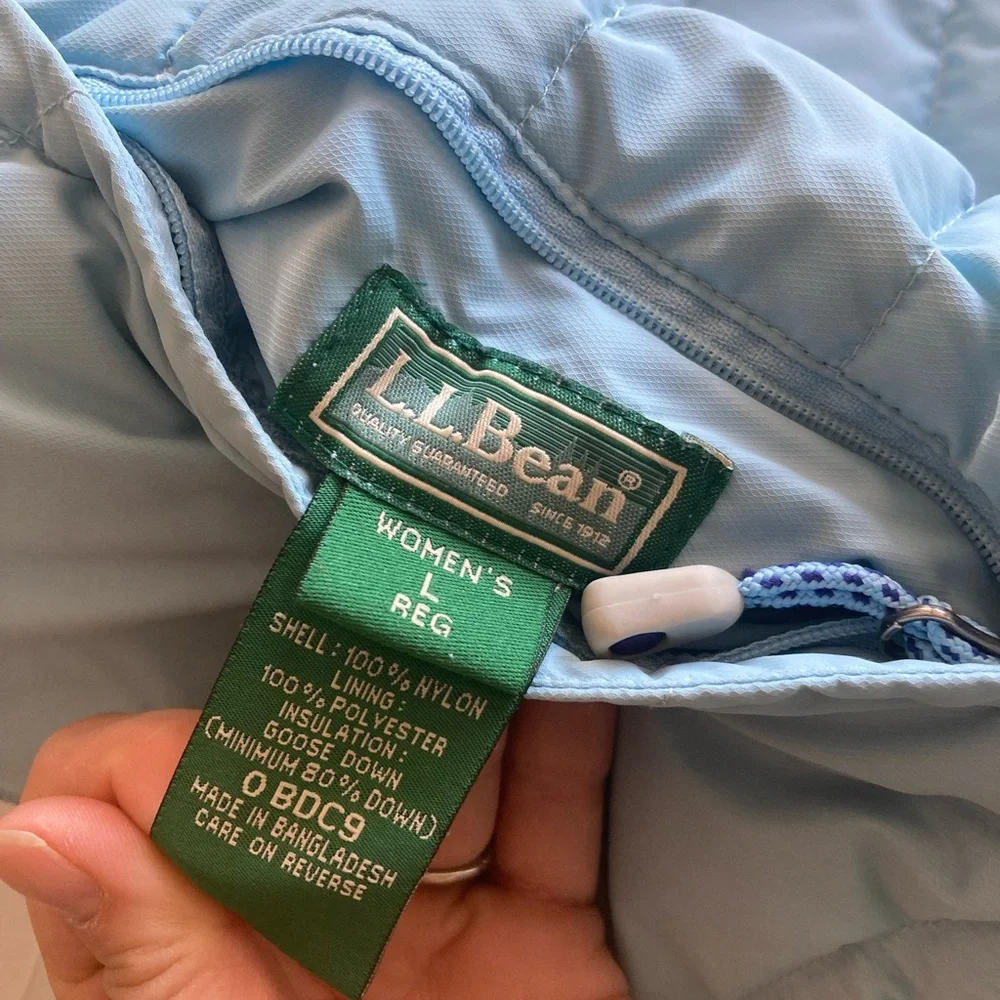 L.L.Bean Puffer Down Filled Vest Zipper Reversible Women’s Size Large - Picture 5 of 9